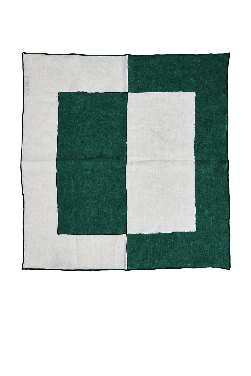 Misette Linen Embroidered Napkins Set Of 4 In Green