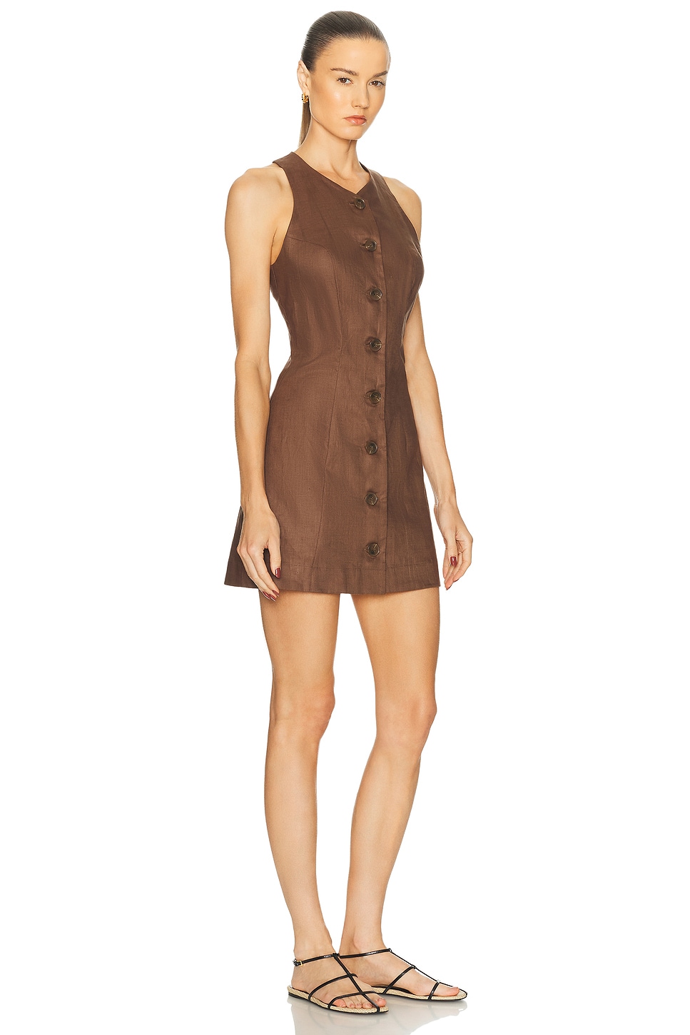Matthew Bruch Vest Mini Dress In Brown