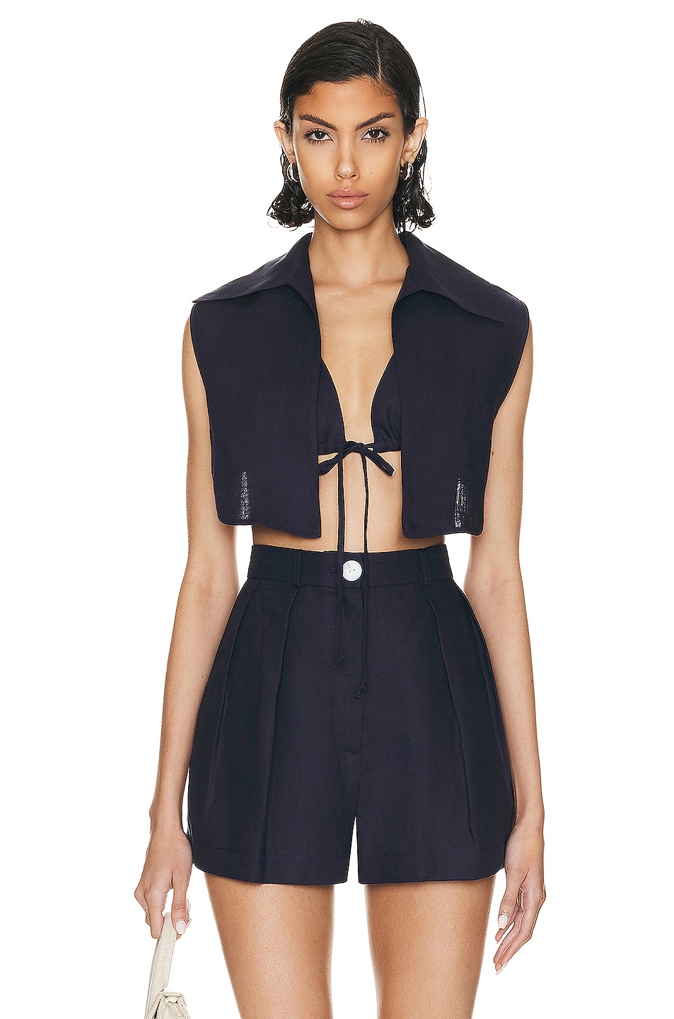 Image 1 of MATTHEW BRUCH Vest With Triangle Top in Navy