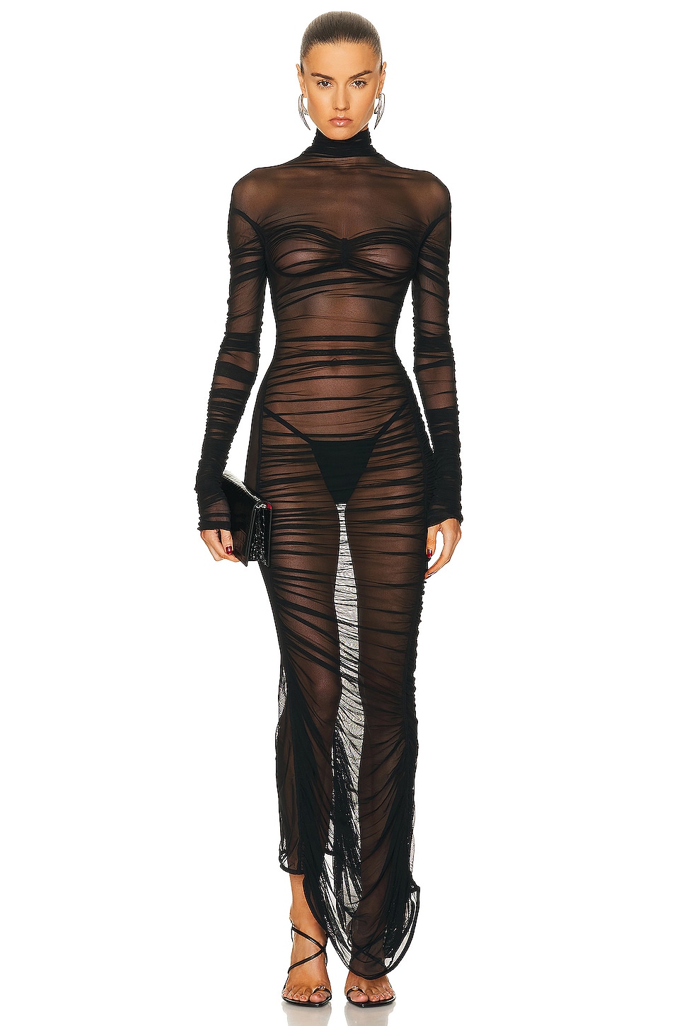 Image 1 of Mugler Long Sleeve Dress in Black