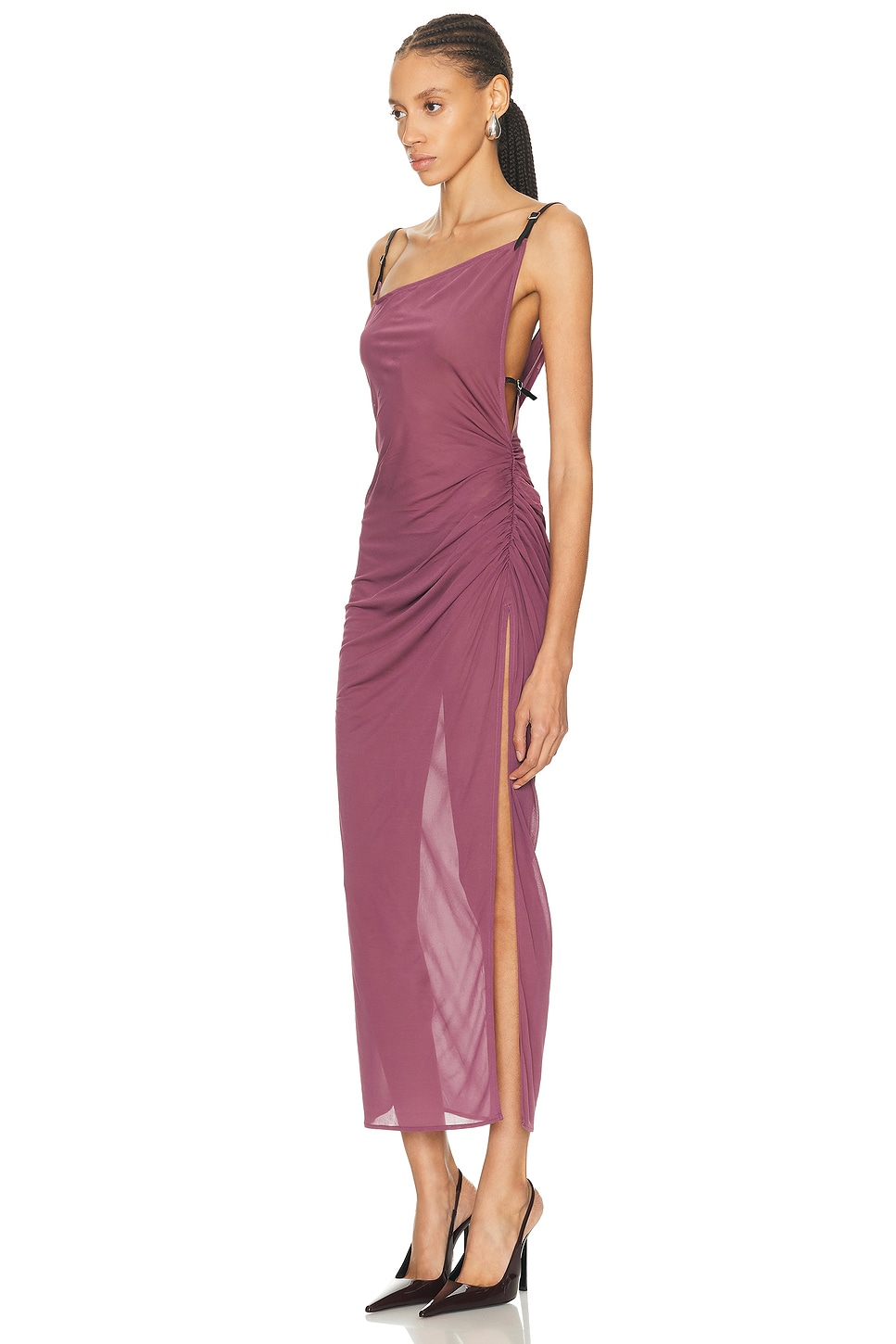 mugler purple dress Mugler Long-Sleeve Mini Dress - Purple - 50% Off
