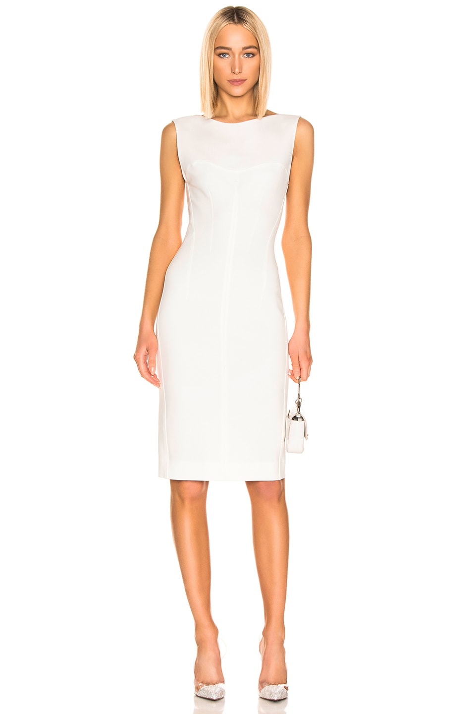 Image 1 of Mugler Sleeveless Dress in Off White