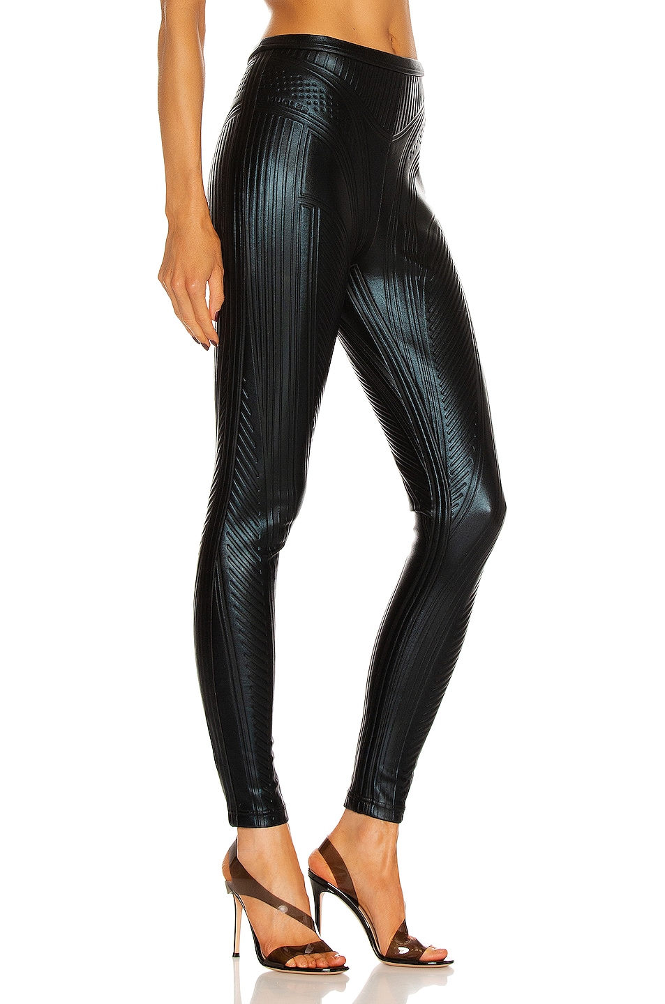 Mugler Embossed Legging in Black | FWRD