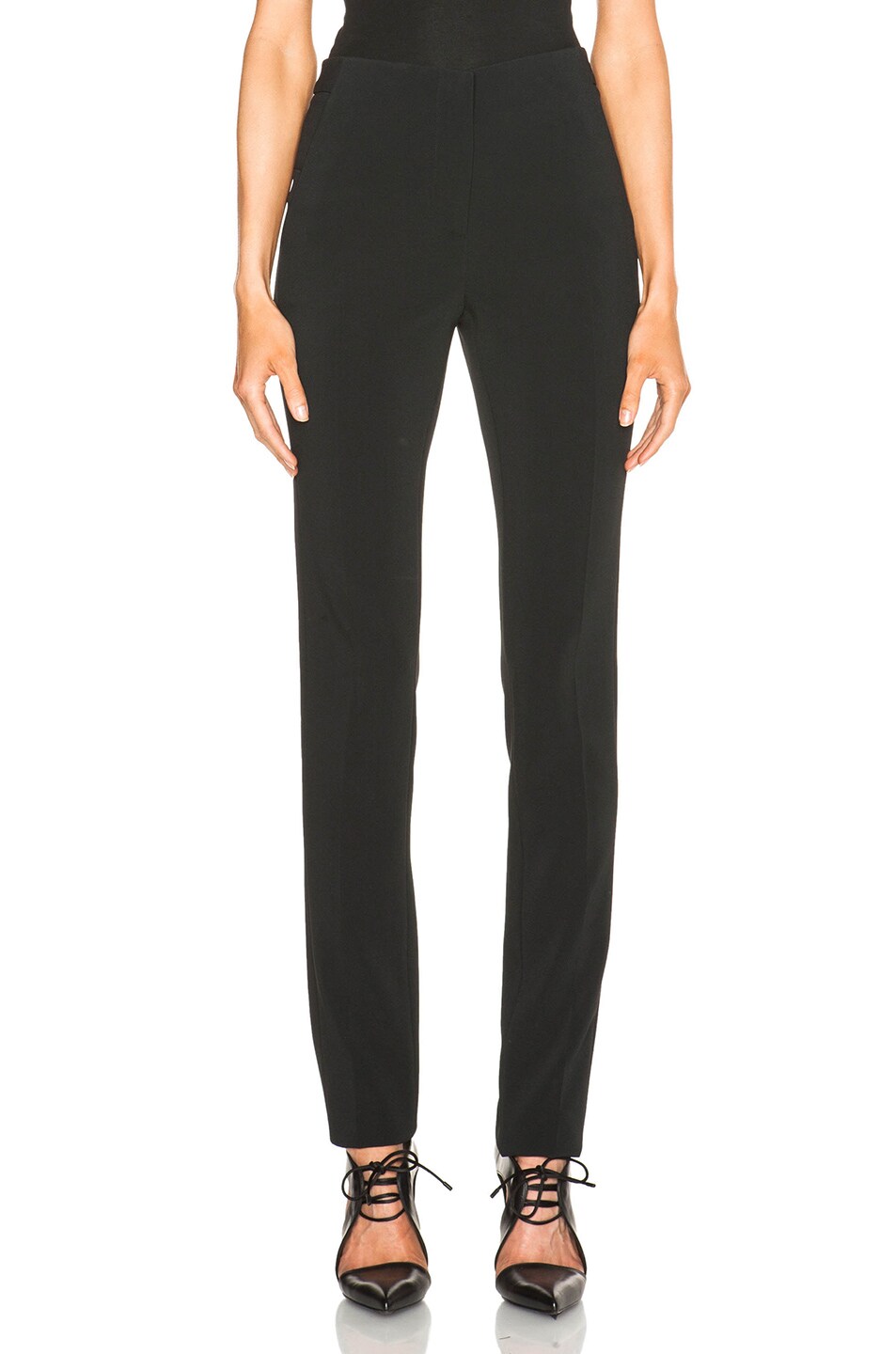 Image 1 of Mugler Fitted Cady Trousers in Black