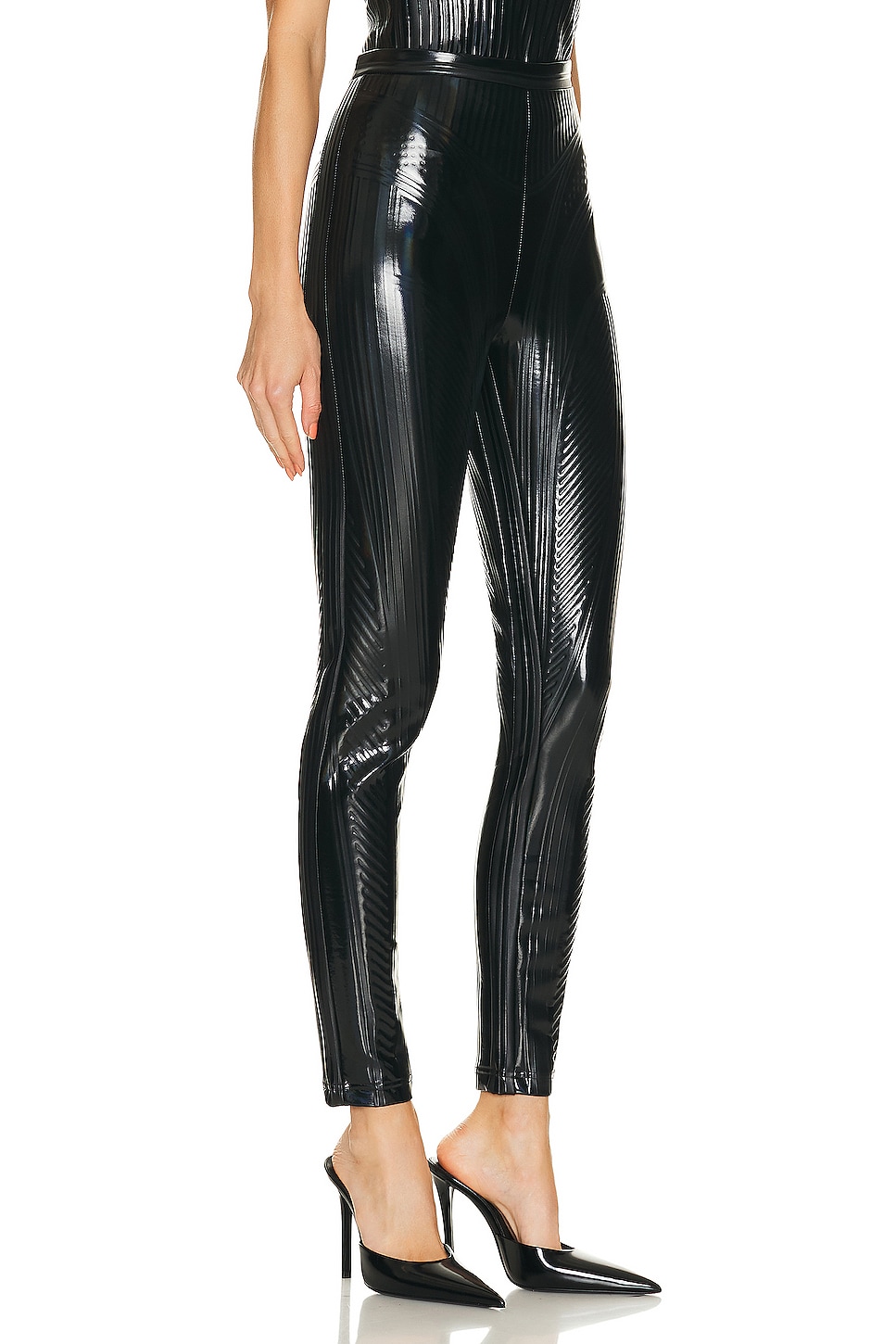 Mugler Embossed Legging in Black | FWRD