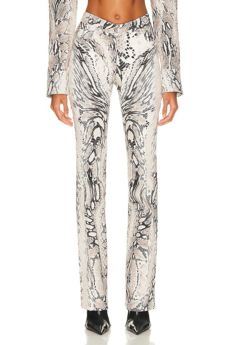 Image 1 of Mugler Printed Straight Leg Pant in Wrapped Snake Roccia