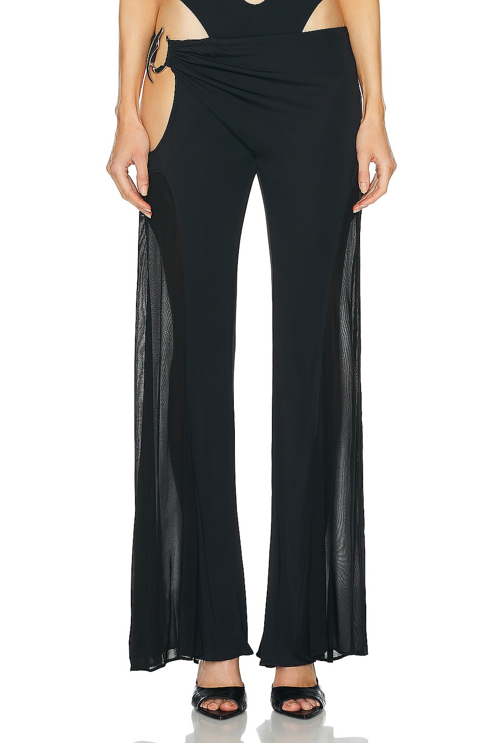 Image 1 of Mugler Flare Cut Out Pant in Black