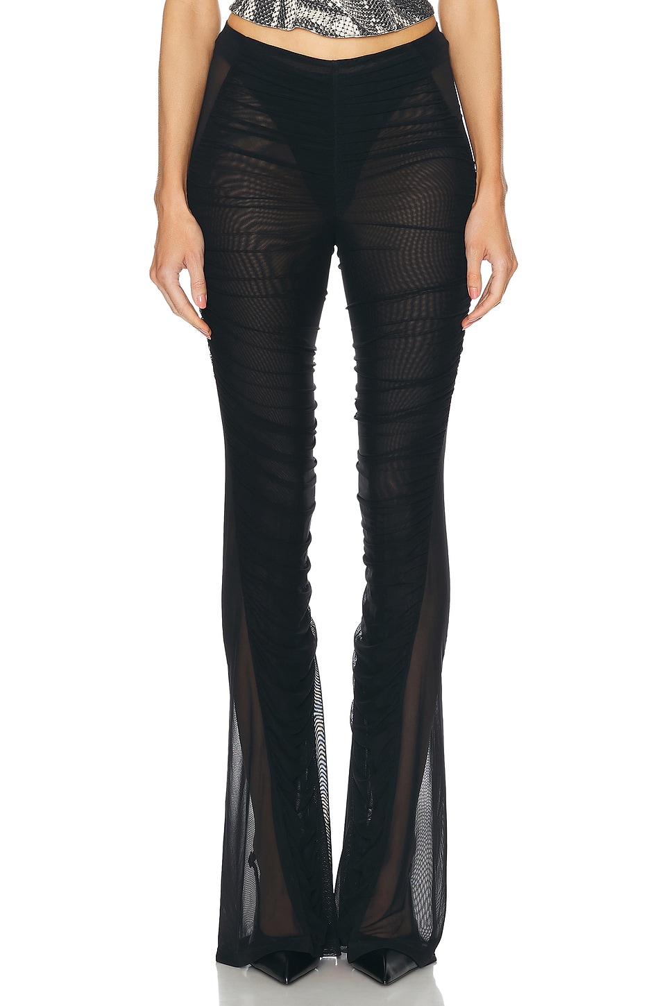 Image 1 of Mugler Mesh Flare Pant in Black