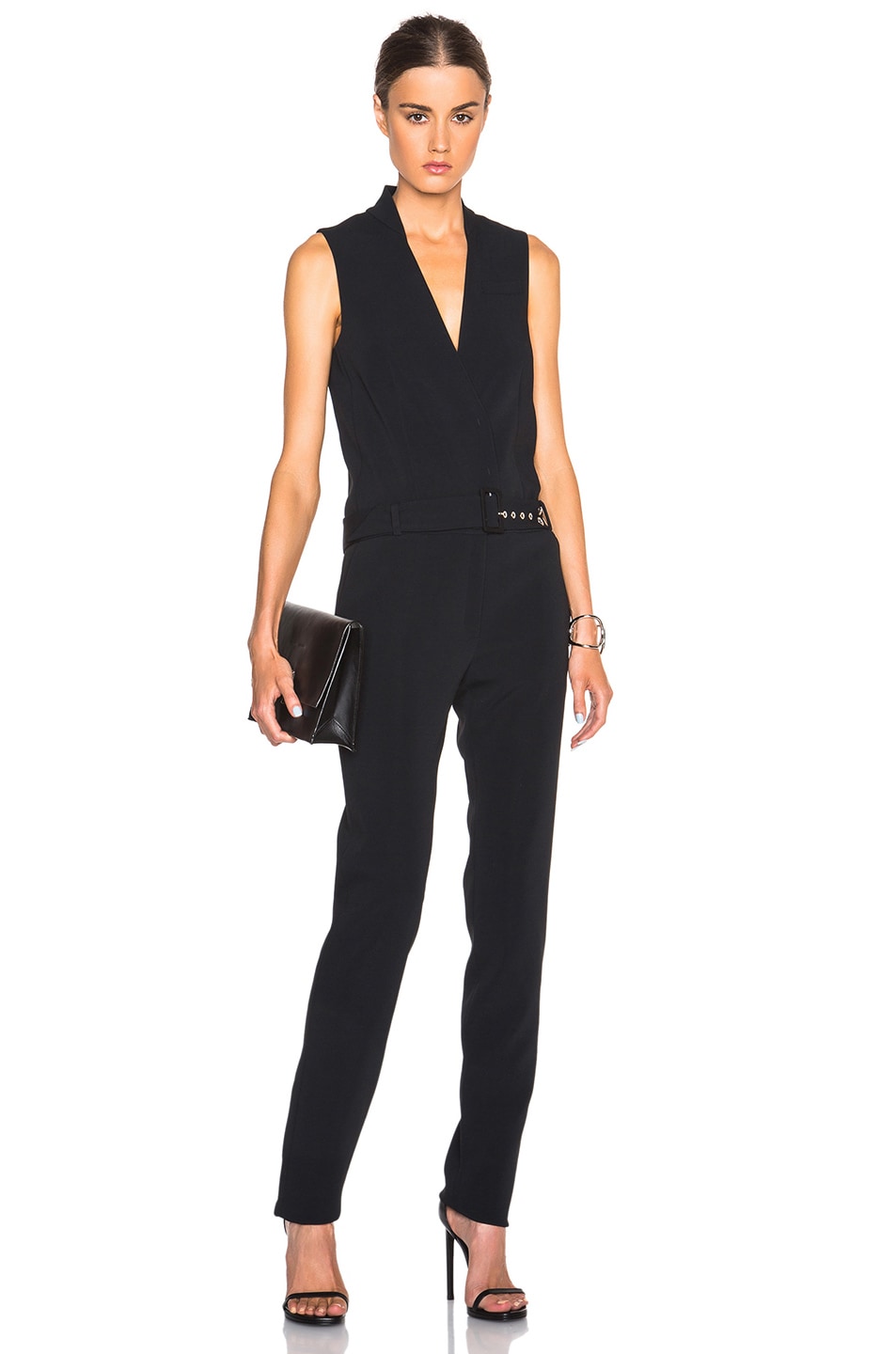 Image 1 of Mugler Fitted Cady Jumpsuit in Black