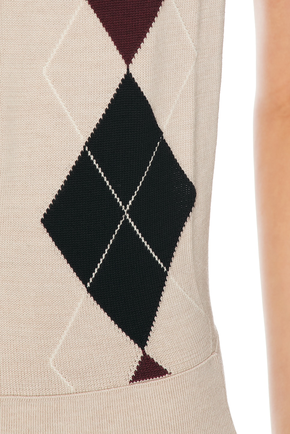 Mugler Argyle Wool Bodysuit