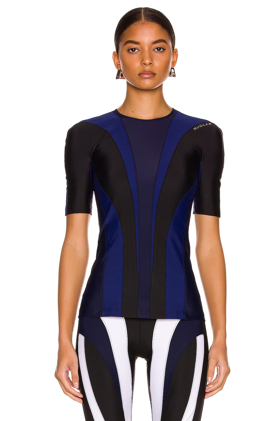 Image 1 of Mugler Body Shaping Top in Multicolor Navy