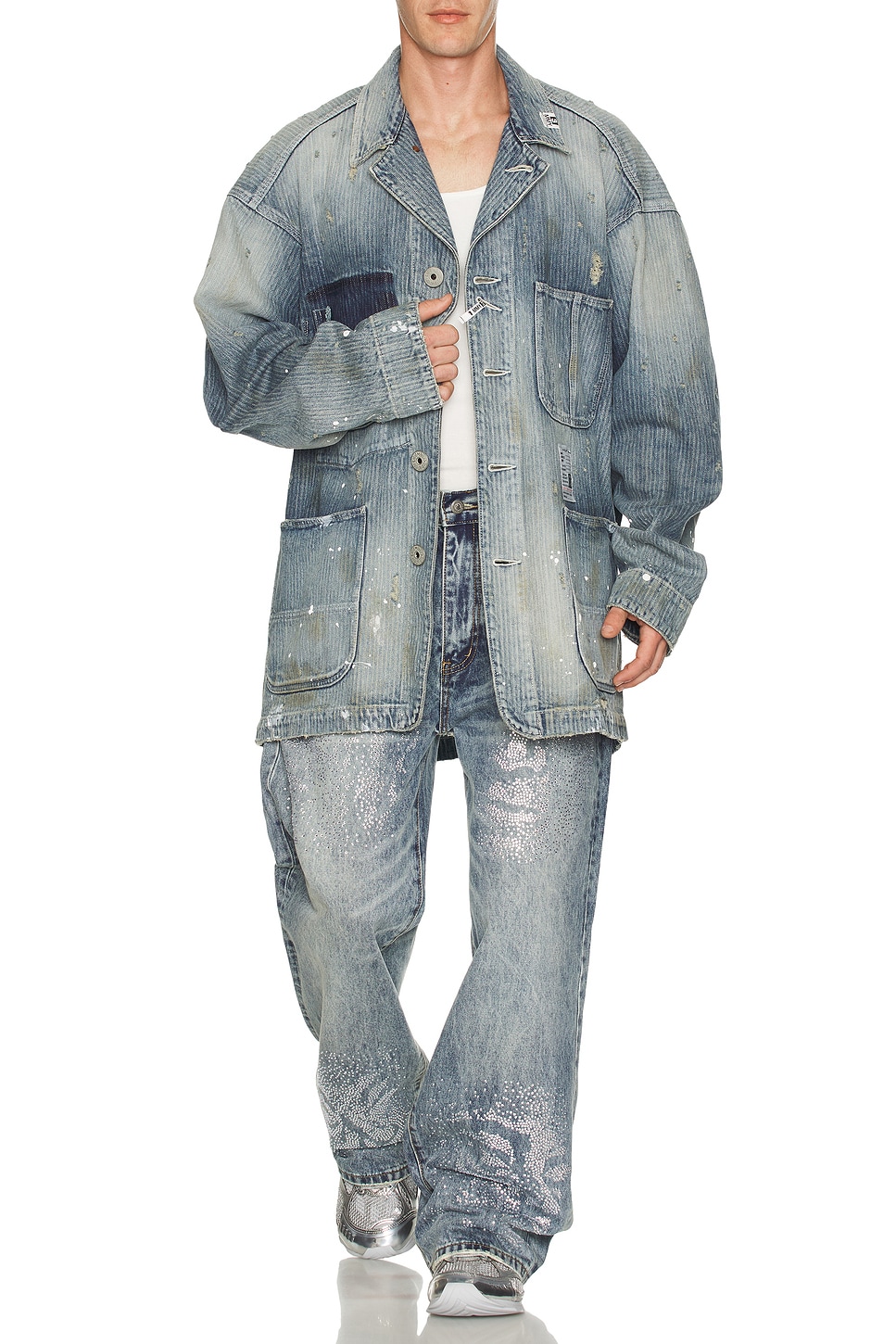 Image 1 of Maison MIHARA YASUHIRO Aged Chore Jacket in Indigo