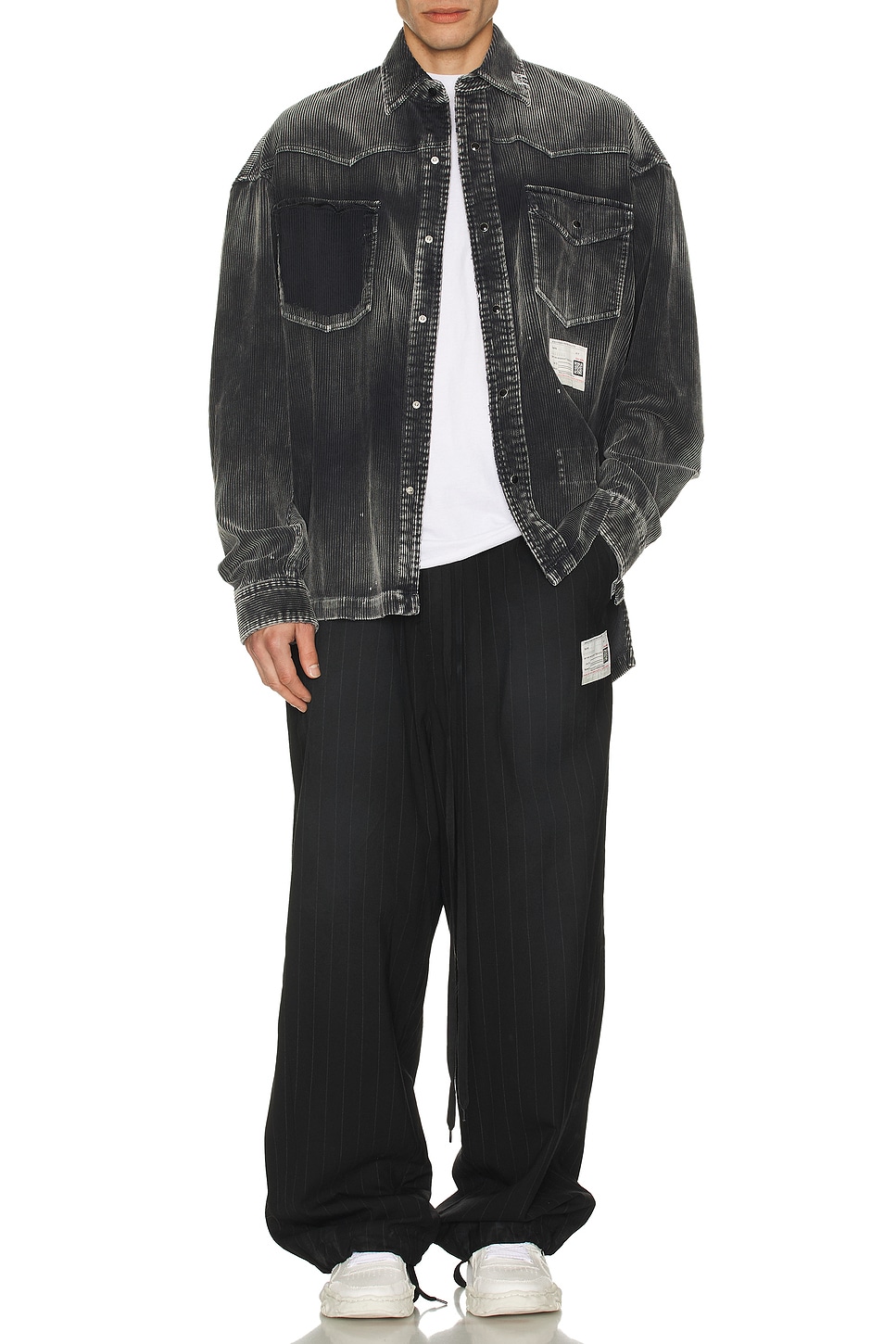 Image 1 of Maison MIHARA YASUHIRO Aged Wide Trousers in Black