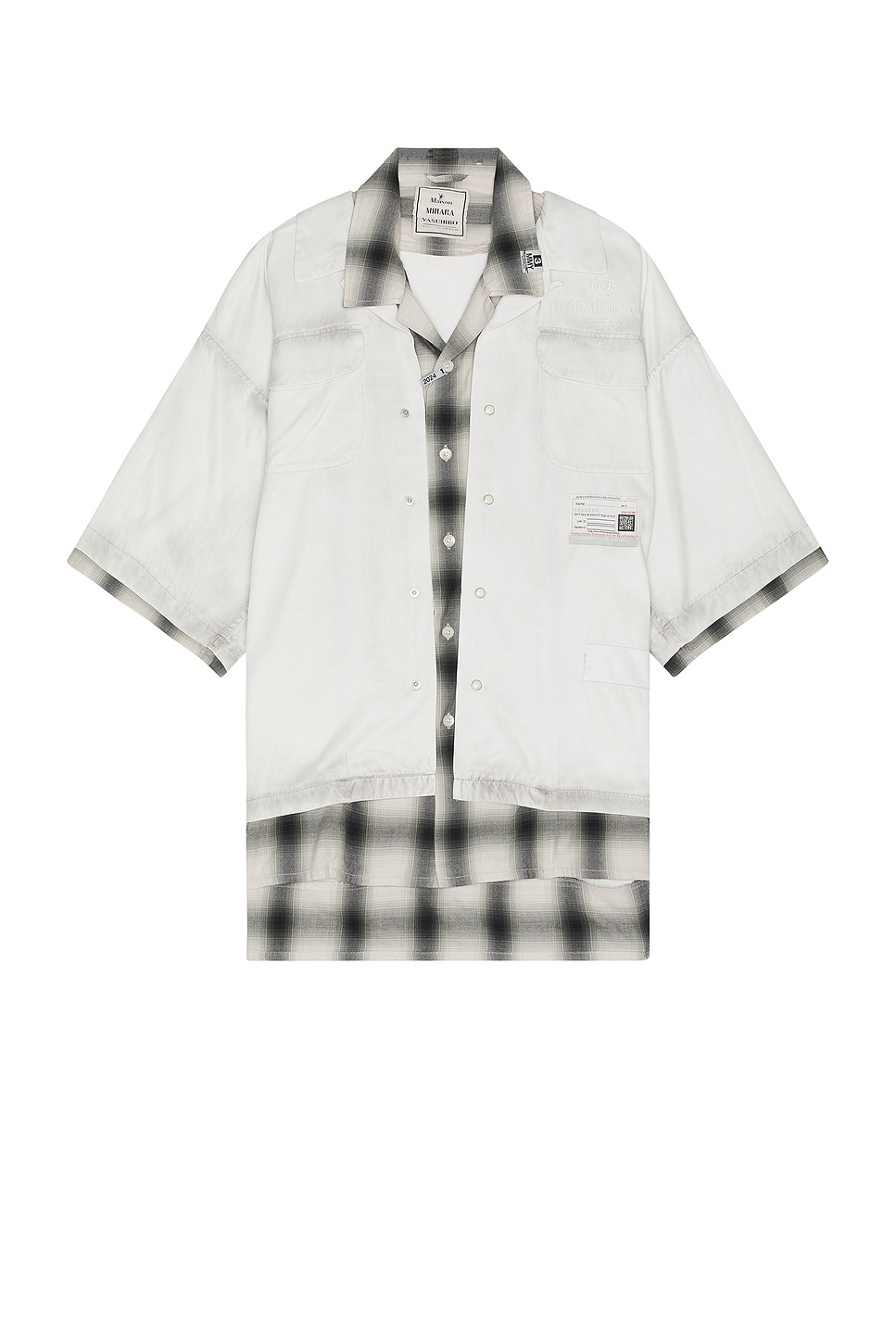 Image 1 of Maison MIHARA YASUHIRO Rc Twill Double Layered Shirt in Light Gray