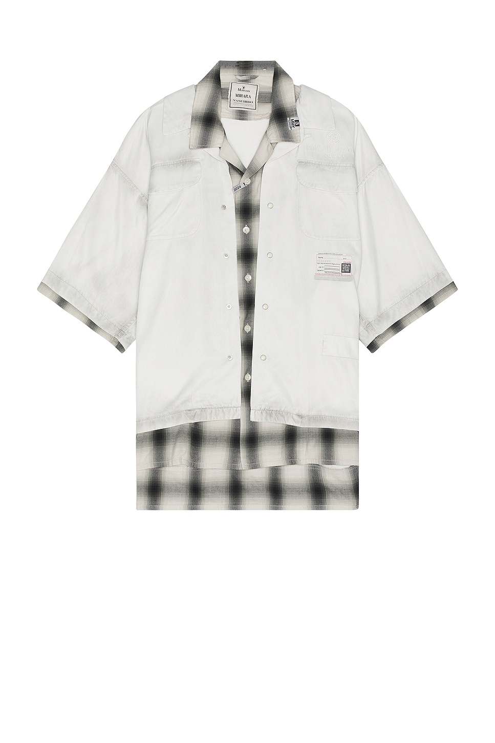 Image 1 of Maison MIHARA YASUHIRO Rc Twill Double Layered Shirt in Light Gray