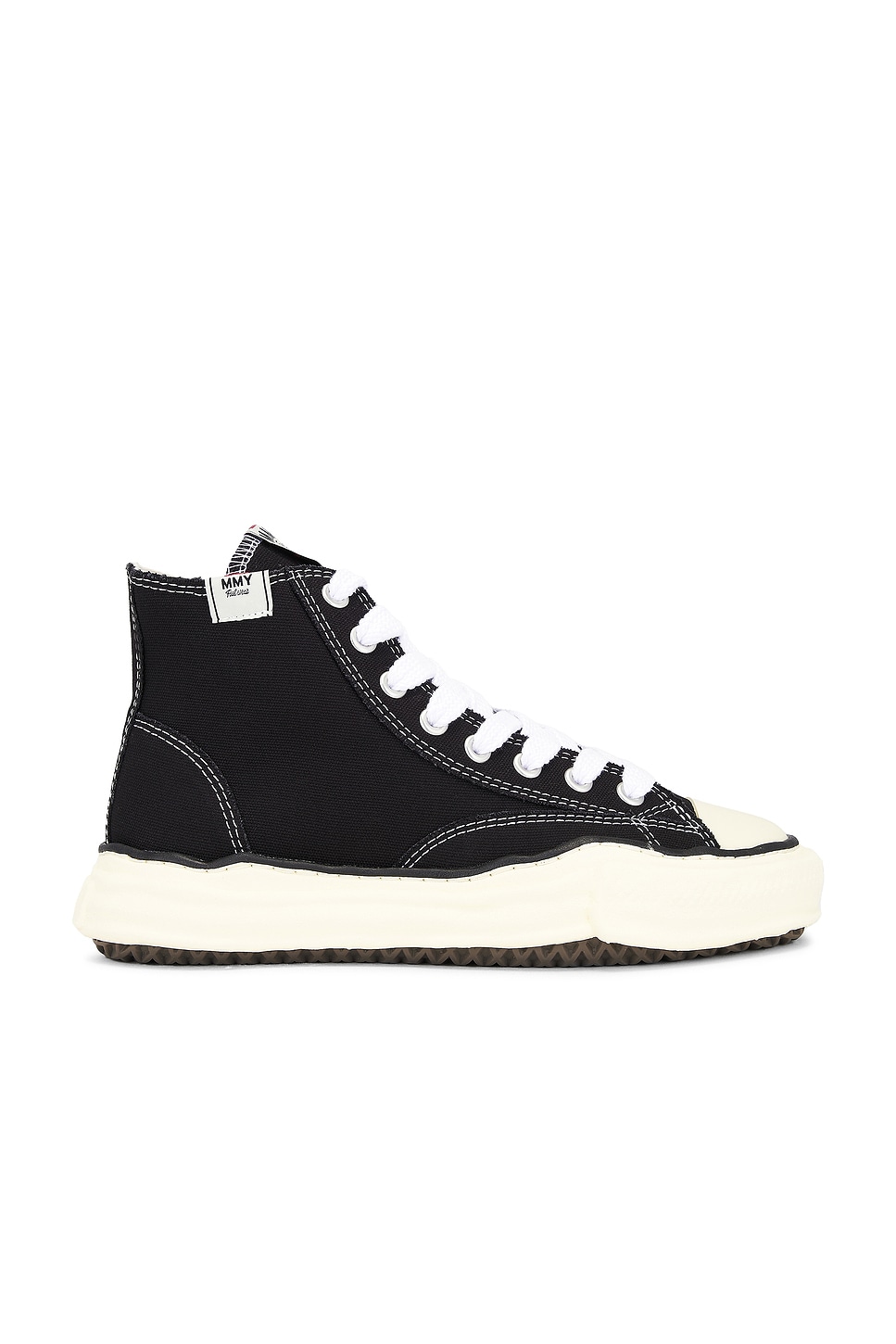 Image 1 of Maison MIHARA YASUHIRO Peterson Original Vintage Color Sole Canvas High-Top Sneaker in Black