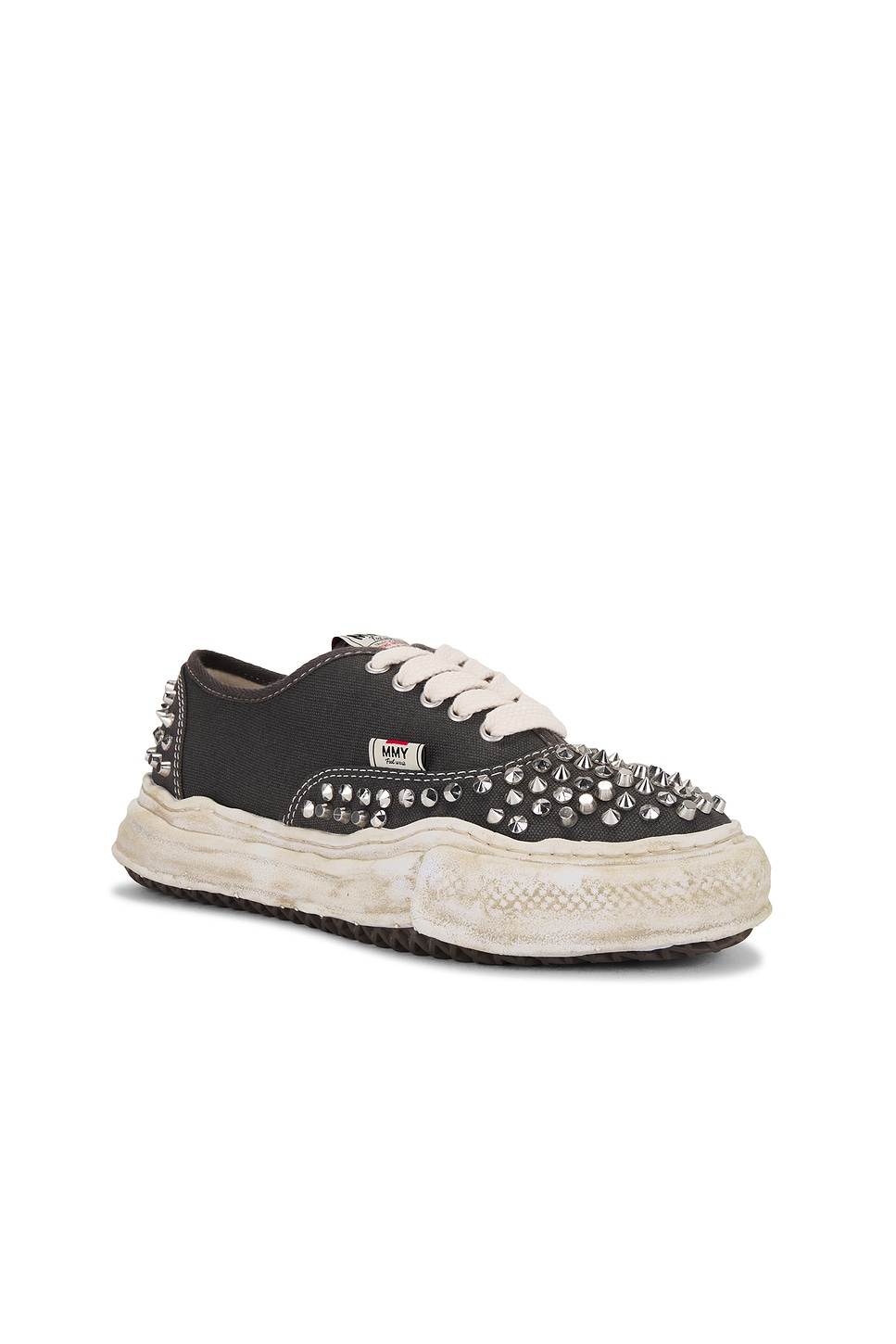 Shop Miharayasuhiro Baker Original Sole Studded Canvas Low Top Sneaker In Gray