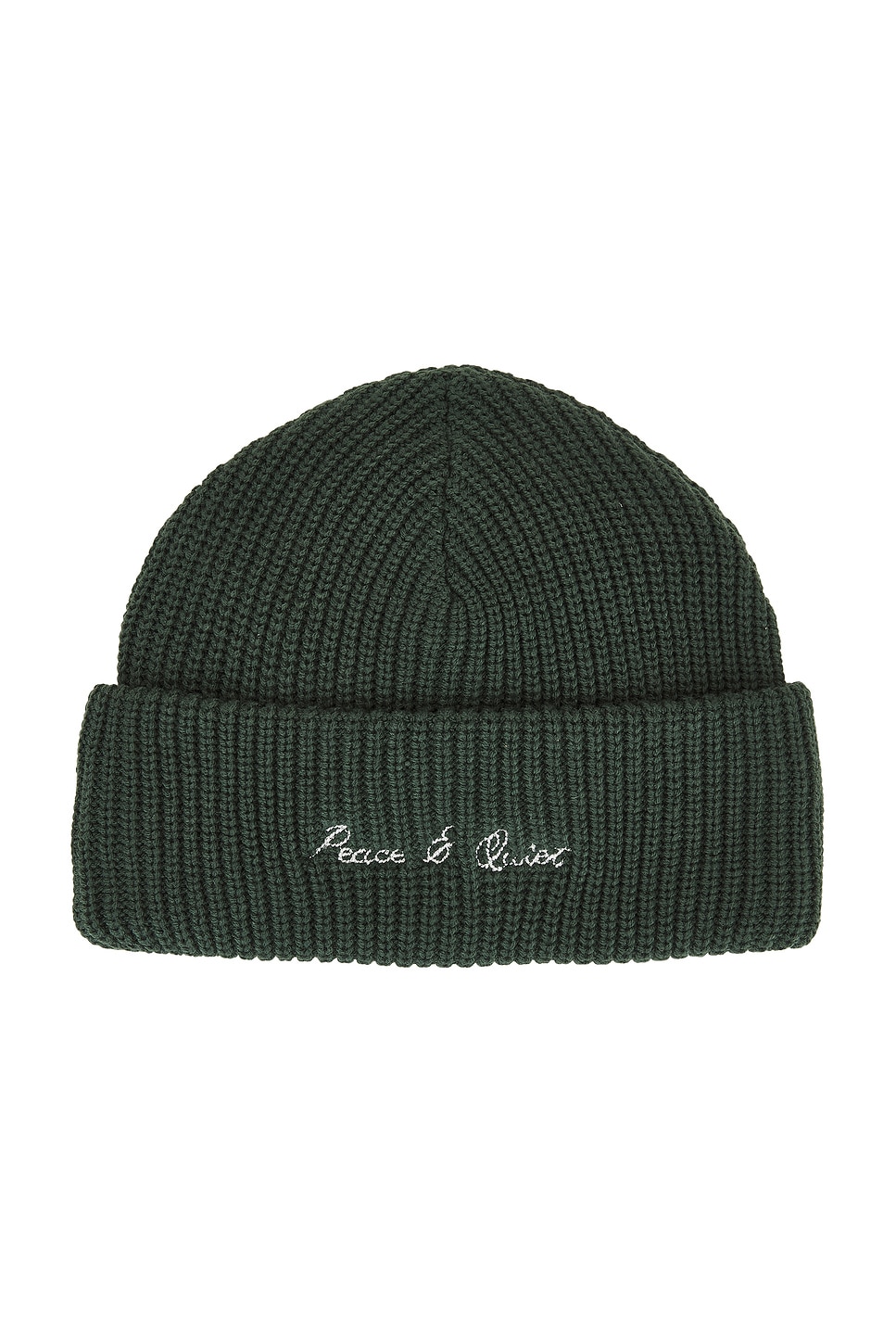 Signature Rib Knit Beanie in Dark Green