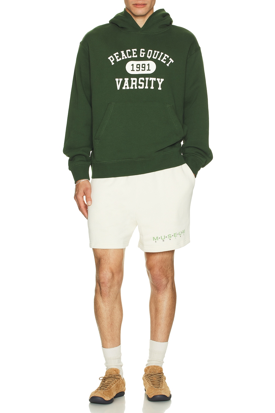 Image 1 of Museum of Peace and Quiet Billboard Sweatshorts in Bone