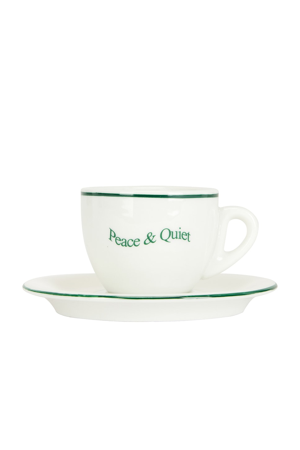 Image 1 of Museum of Peace and Quiet Wordmark Espresso Set in White & Forest