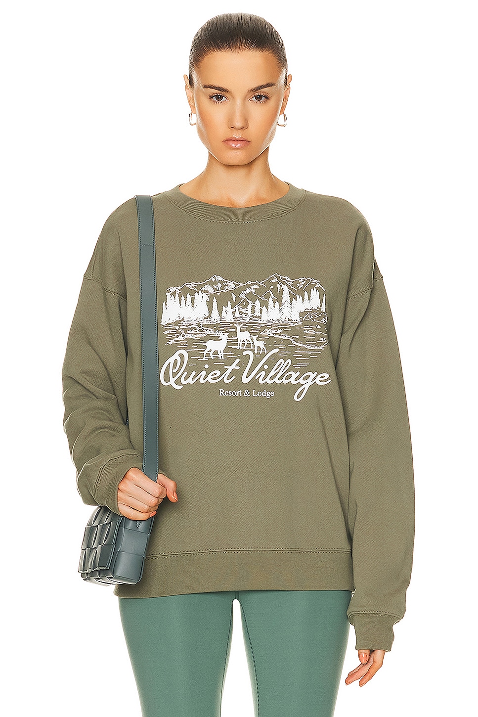 Image 1 of Museum of Peace and Quiet Quiet Village Sweater in Olive
