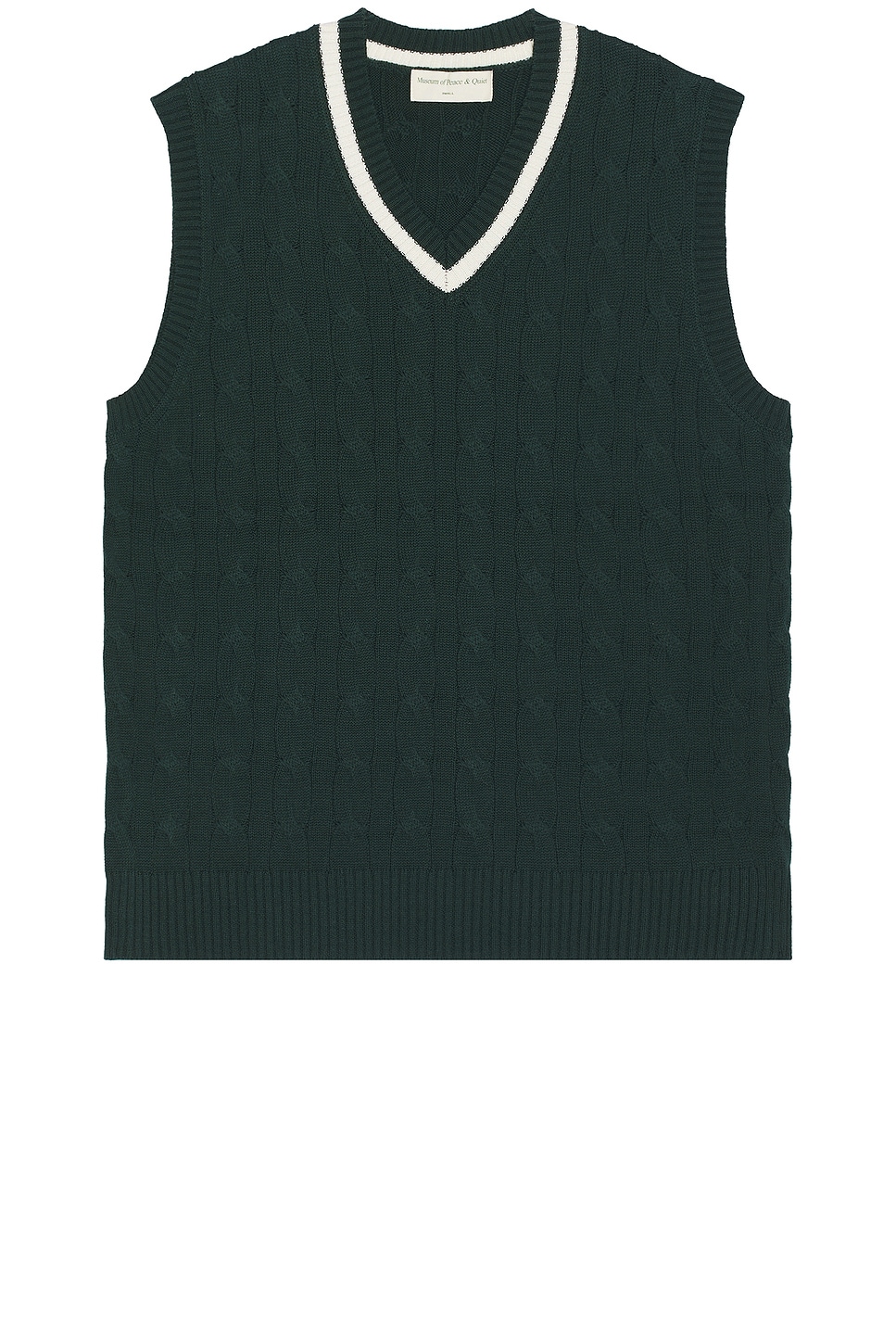 Image 1 of Museum of Peace and Quiet School House Knit Vest in Forest