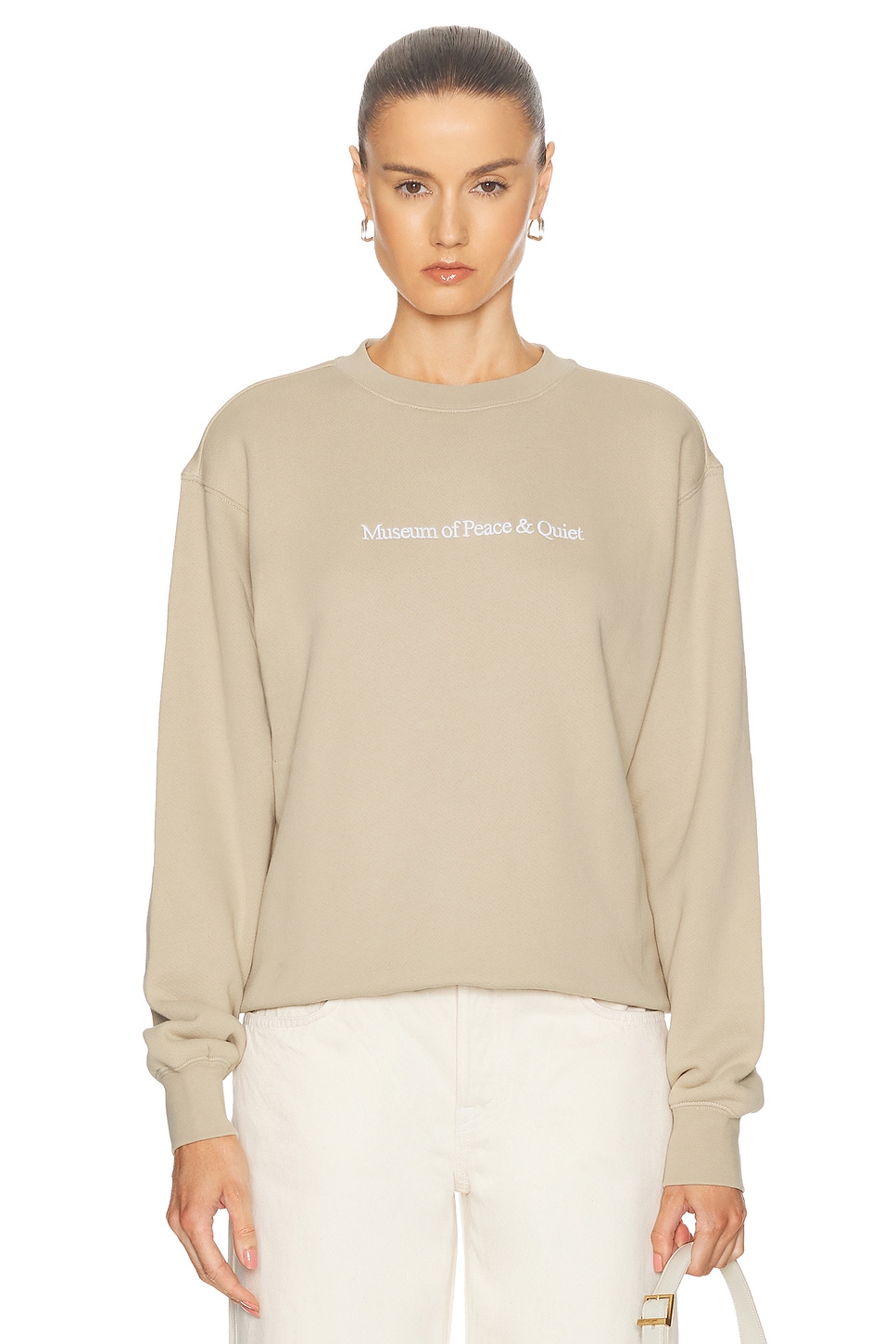 Image 1 of Museum of Peace and Quiet Mopq Crewneck in Taupe