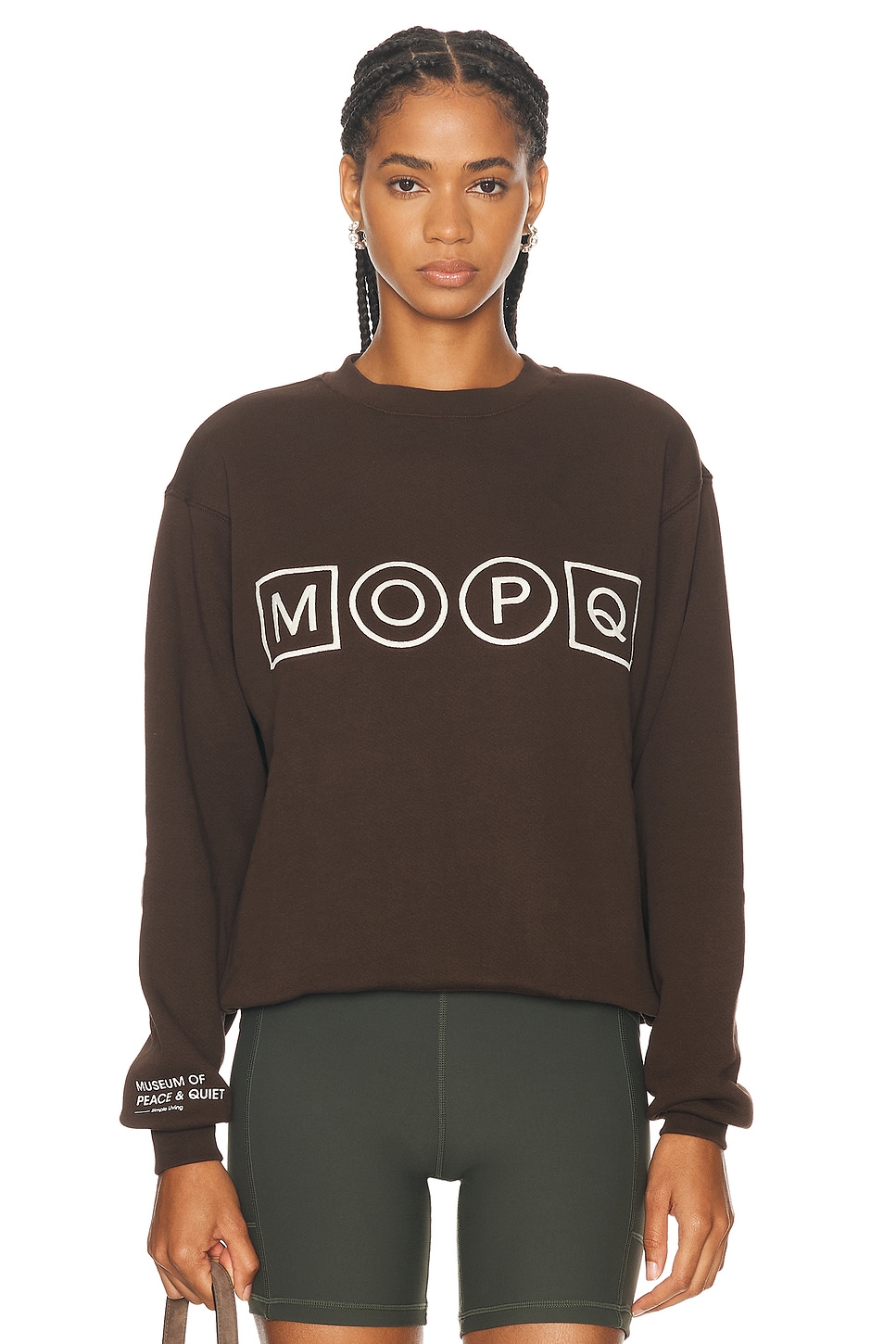 Image 1 of Museum of Peace and Quiet Simple Living Crewneck in Brown