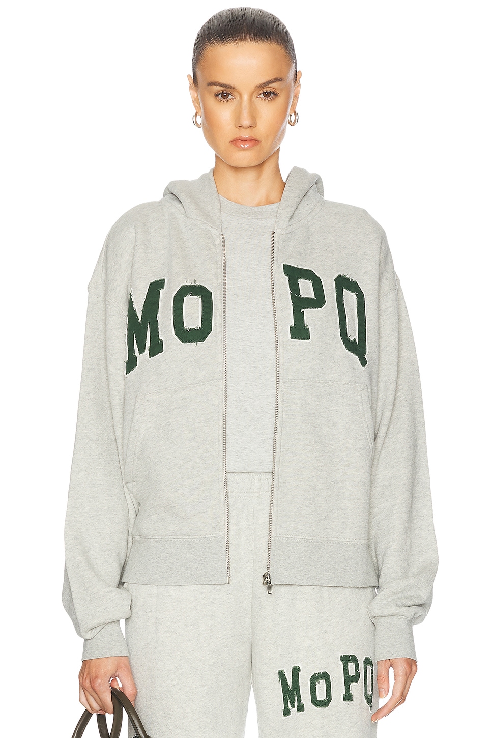 University Zip Up in Light Grey