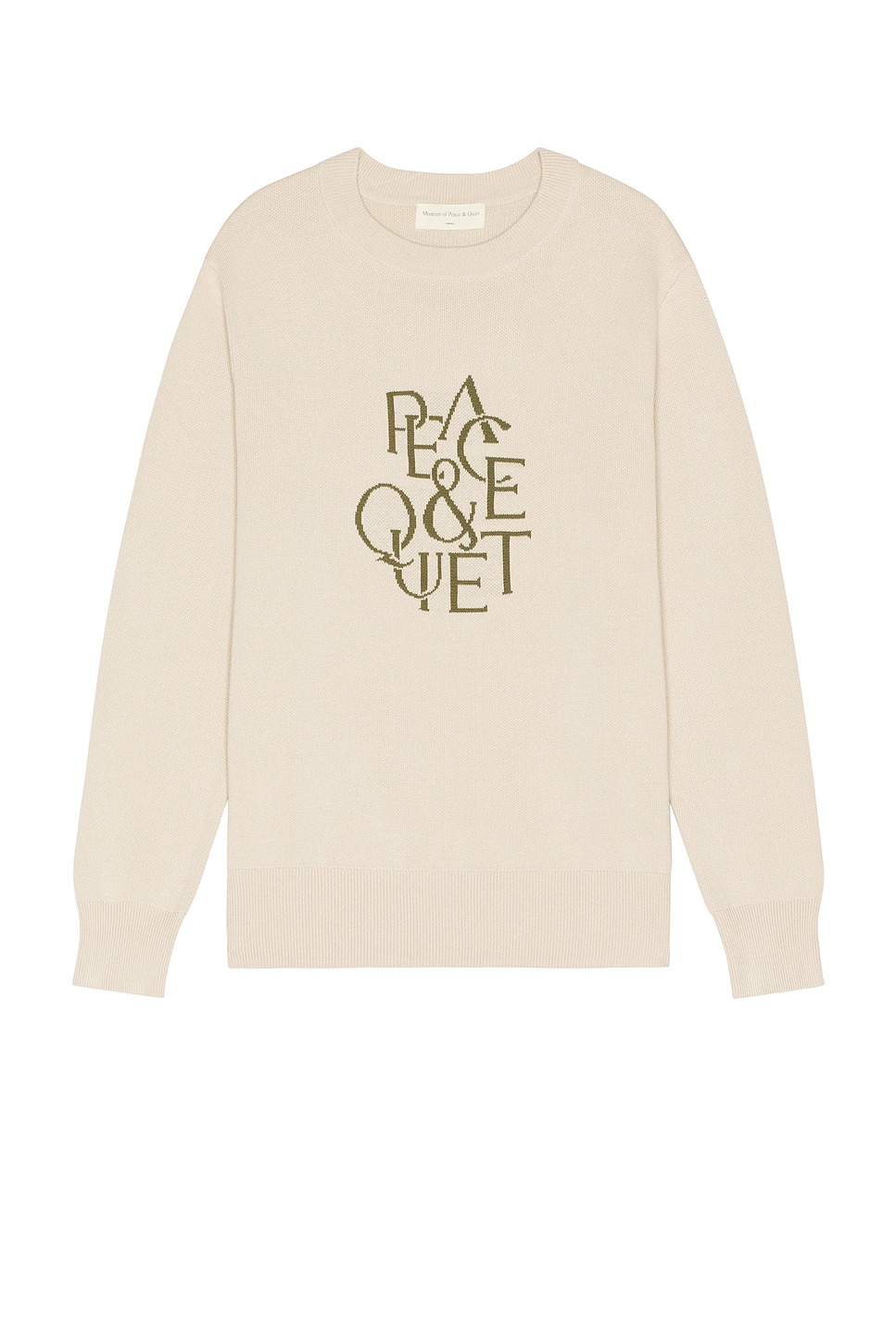 Image 1 of Museum of Peace and Quiet Serif Jacquard Sweater in Bone