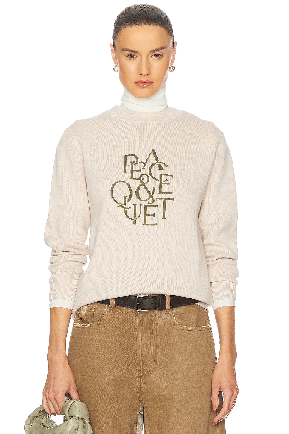 Serif Jacquard Sweater in Cream