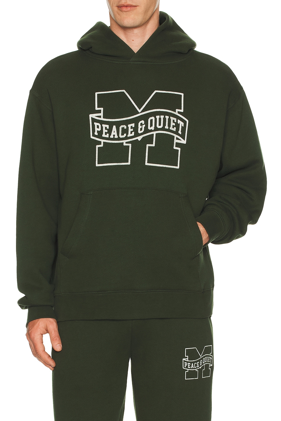 Image 1 of Museum of Peace and Quiet Banner Hoodie in Forest