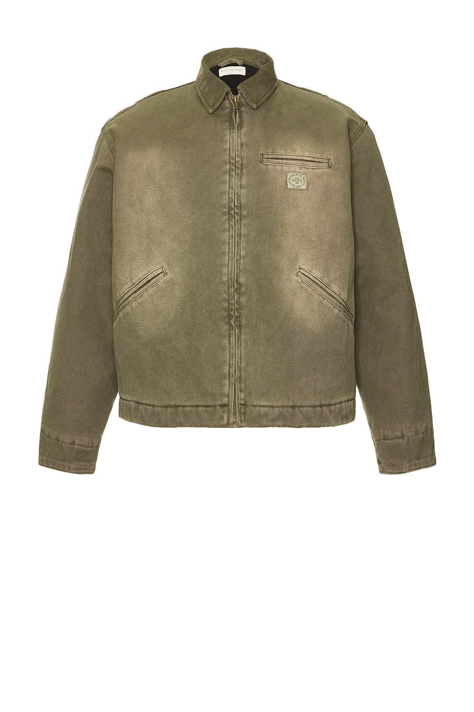 Wordmark Canvas Work Jacket in Olive