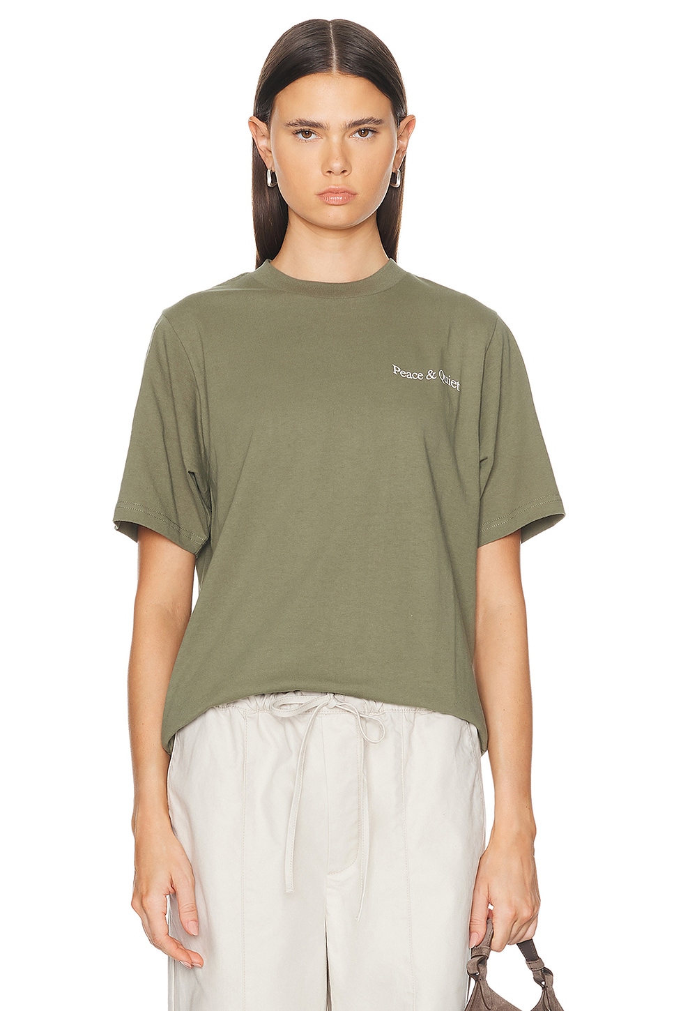 Image 1 of Museum of Peace and Quiet Wordmark T-Shirt in Olive