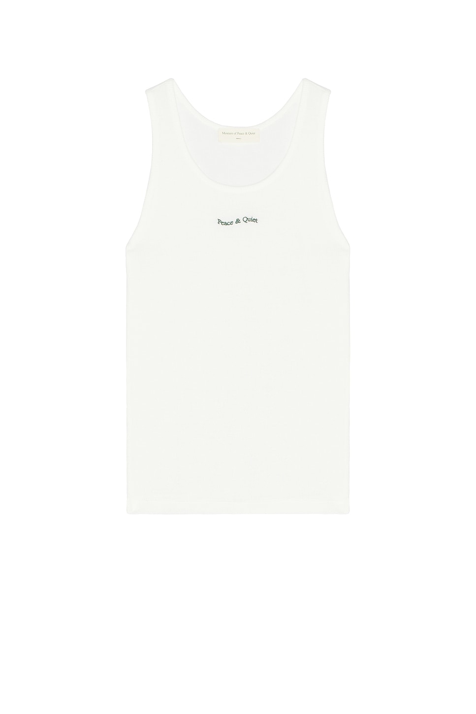Wordmark Ribbed Tank Top in White