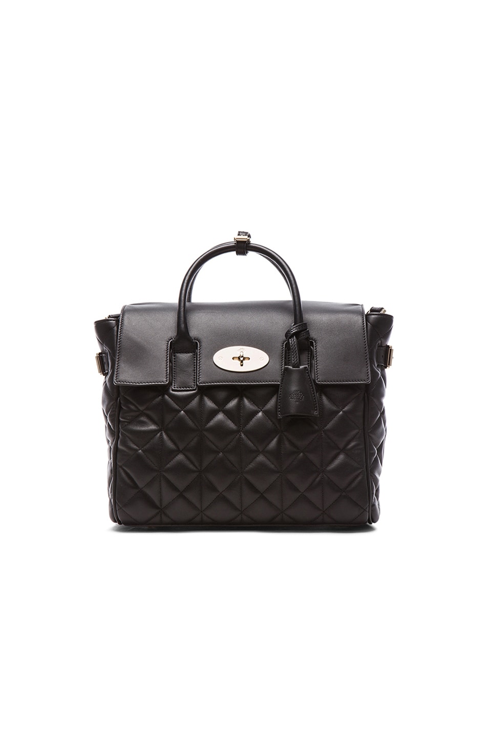 Image 1 of Mulberry Cara Delevigne Quilted Backpack in Black