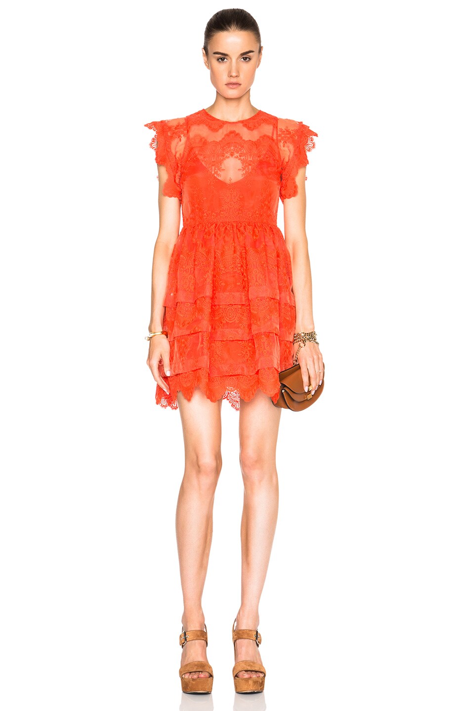 Image 1 of Marissa Webb Kallisti Dress in Coral Flame