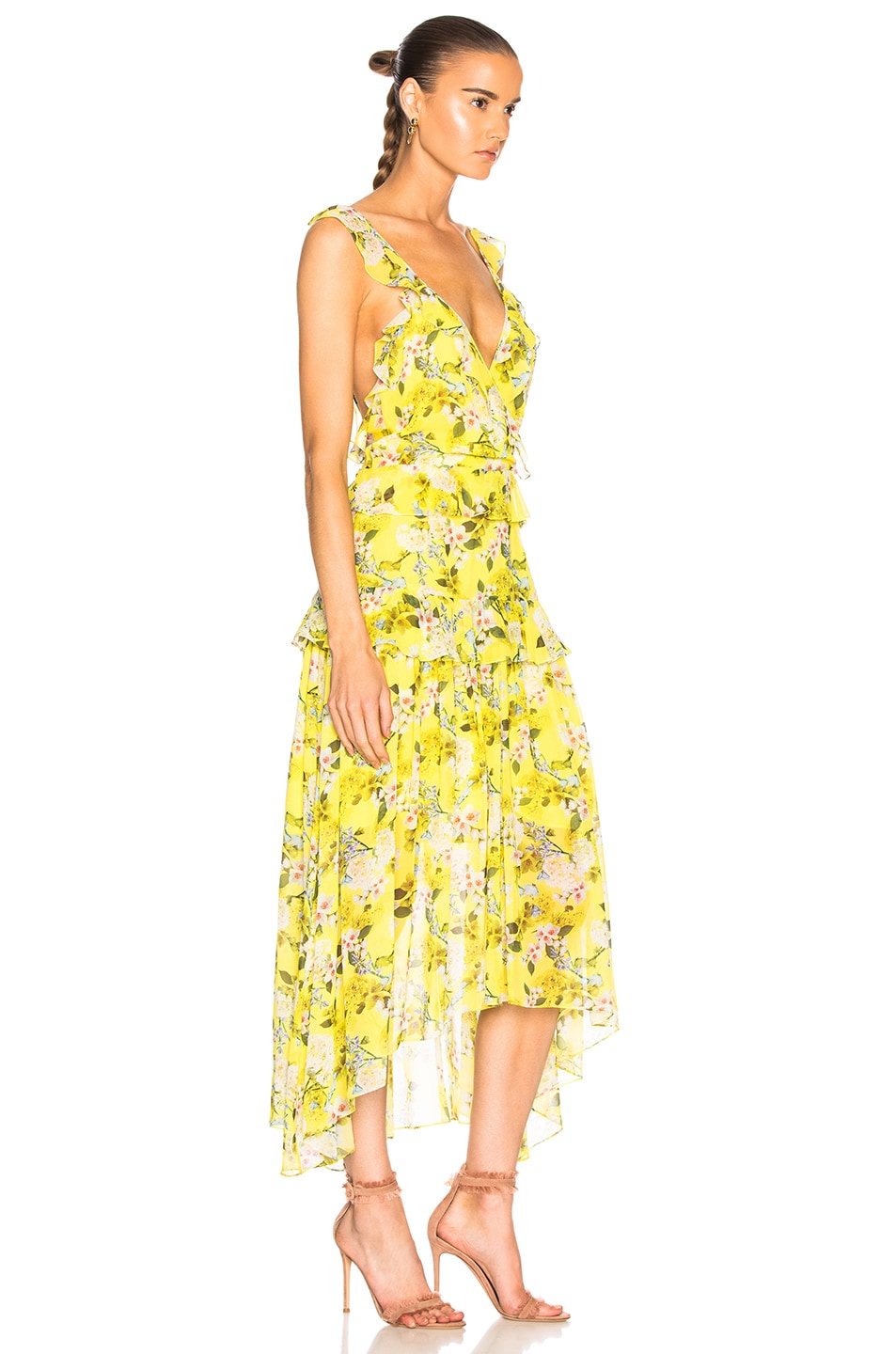 Marissa Webb Kaya Dress in Hydrangea Neon Citron | FWRD