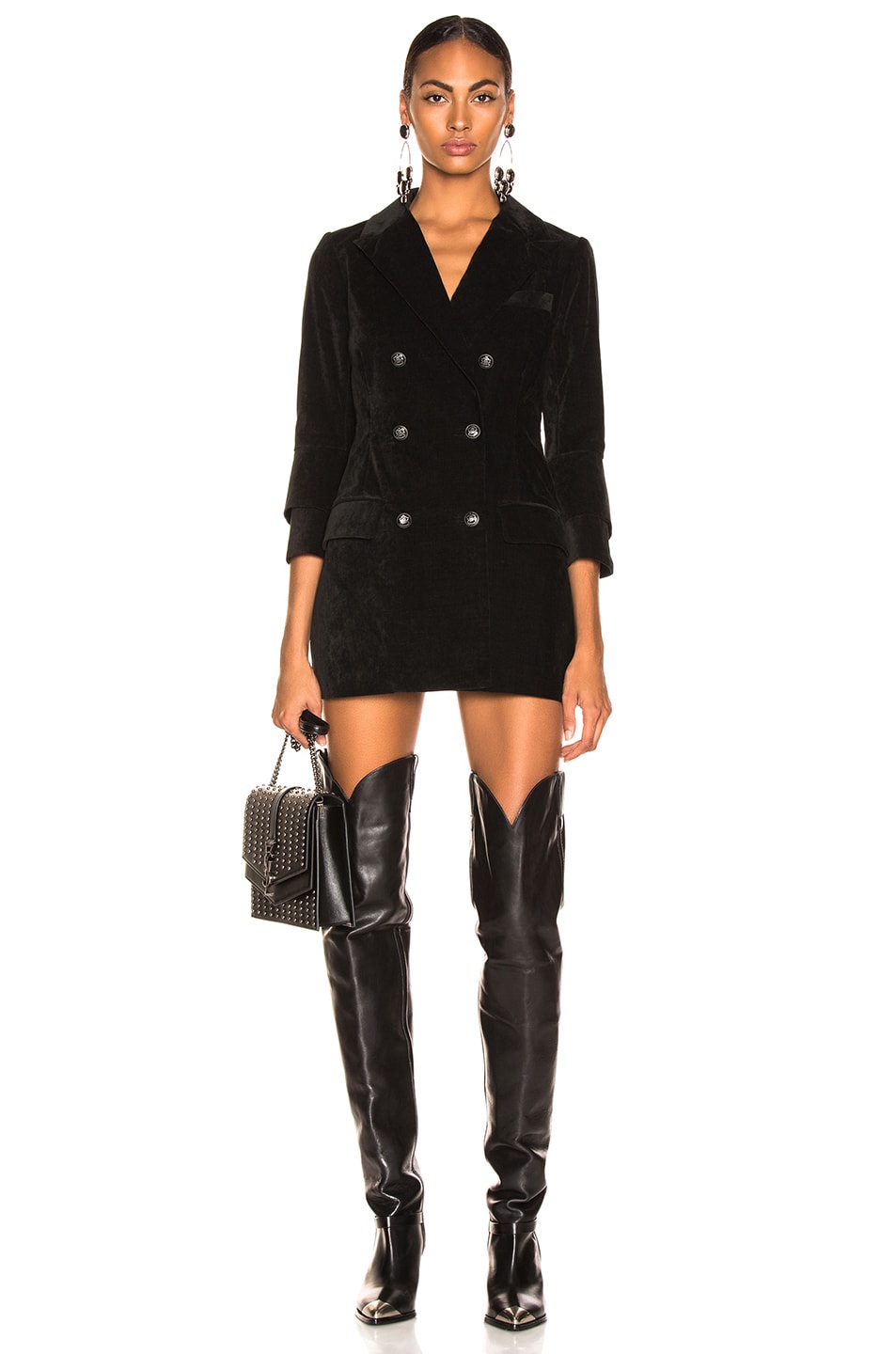 Image 1 of Marissa Webb Wilder Cord Mini Blazer Dress in Black