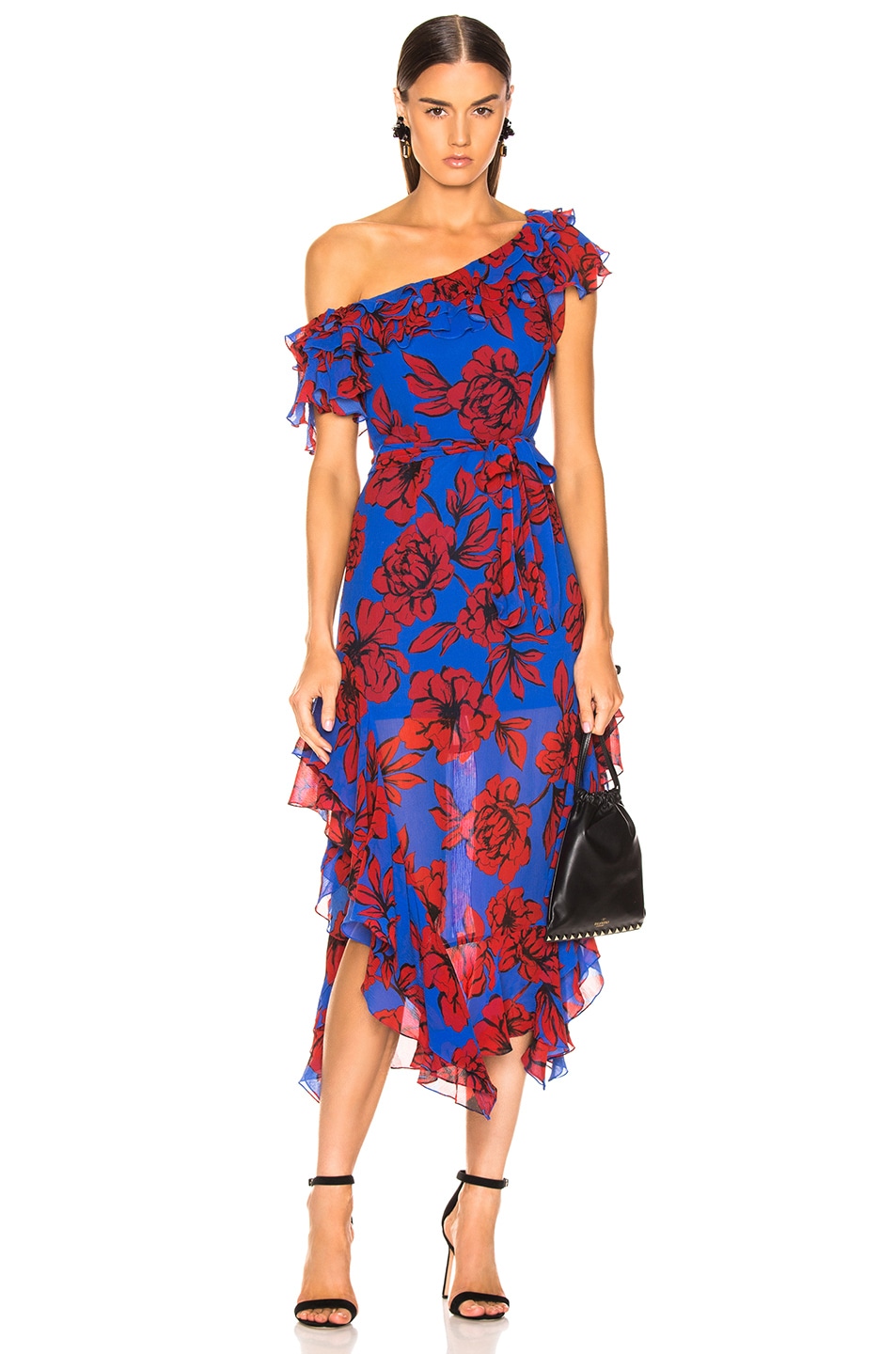 Image 1 of Marissa Webb Sofia Print Dress in Peony Klein Blue