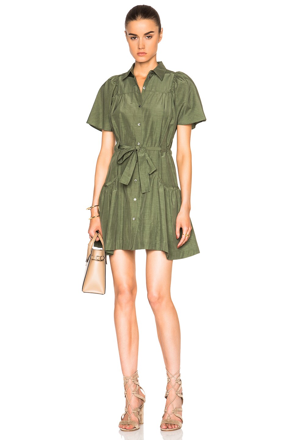 Image 1 of Marissa Webb Ilsa Dress in Military Green