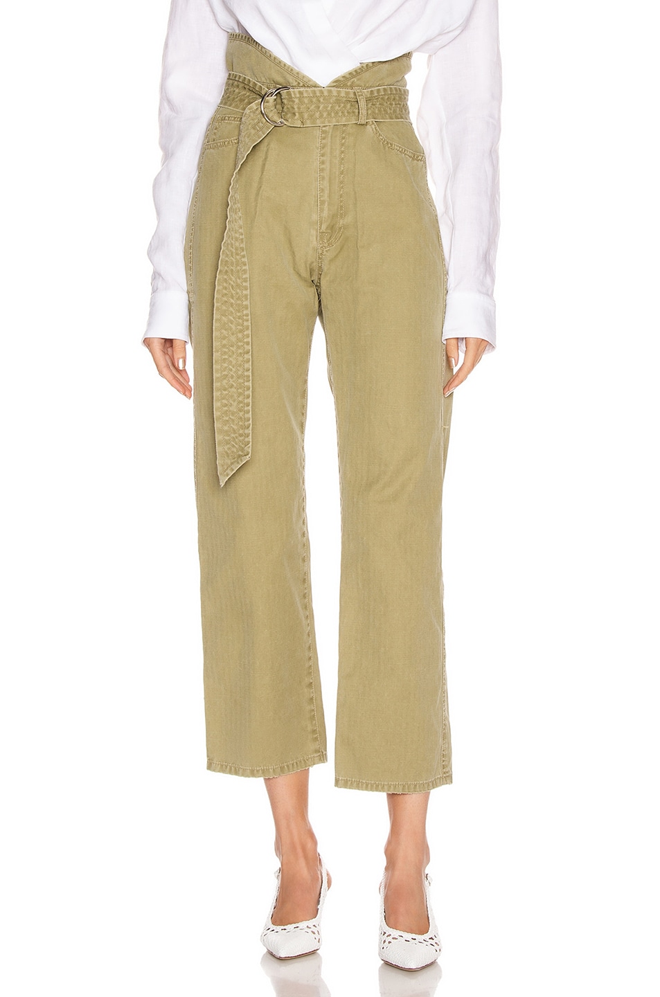 Image 1 of Marissa Webb Travis Heavy Canvas Pant in Khaki Green