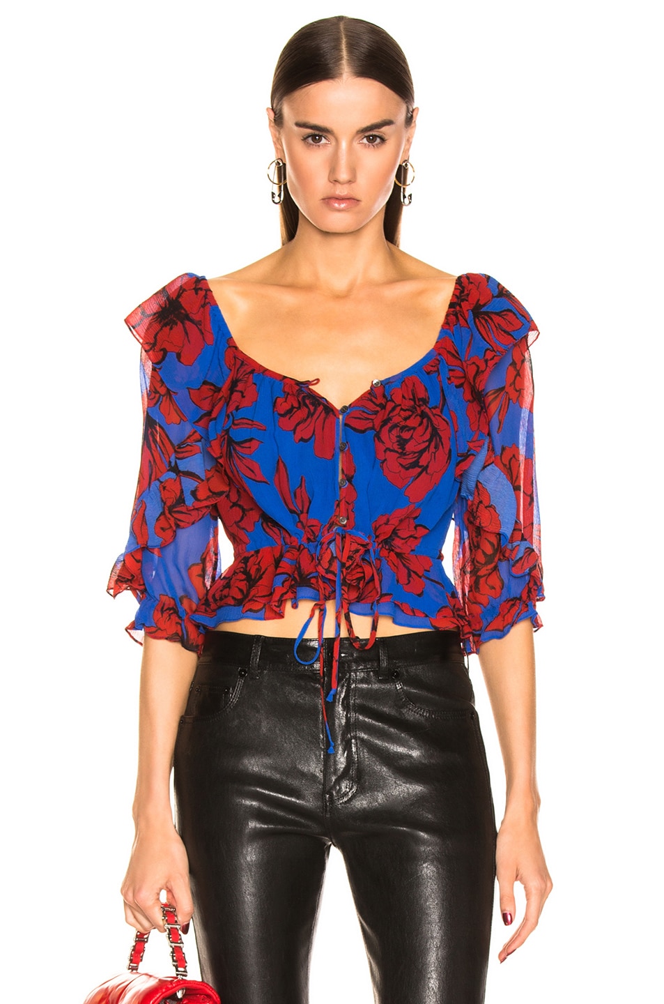Image 1 of Marissa Webb for FWRD Madeline Top in Peony Klein Blue