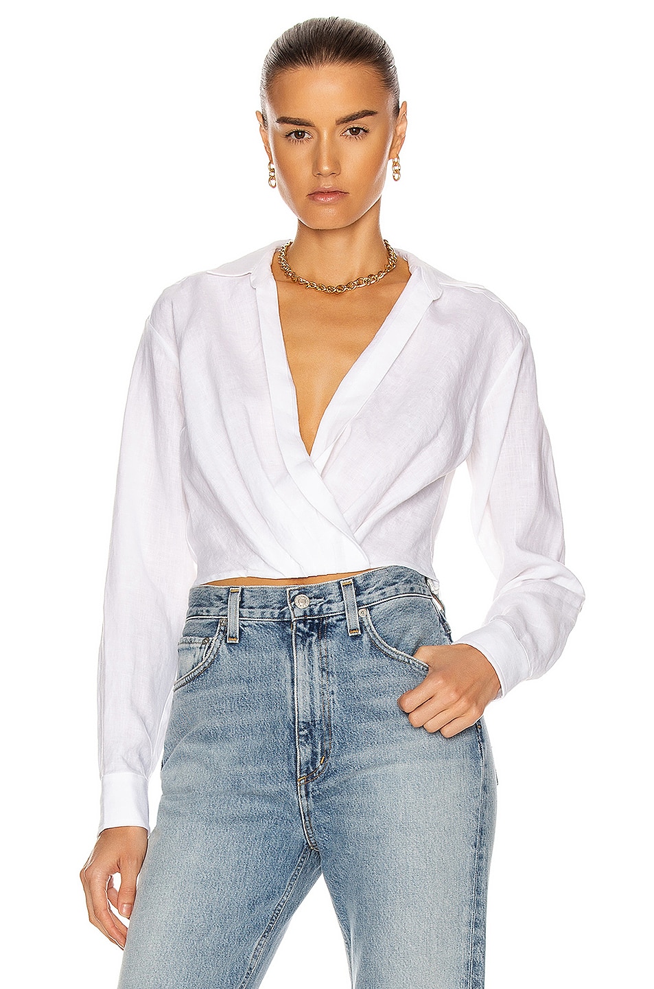 Marissa Webb Maxwell Linen Shirt in Linen White | FWRD