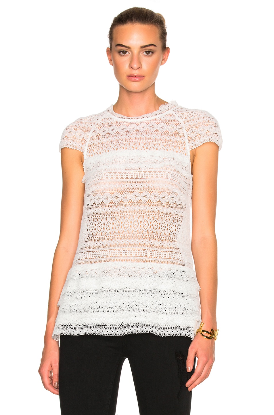 Image 1 of Marissa Webb Austin Lace Top in White
