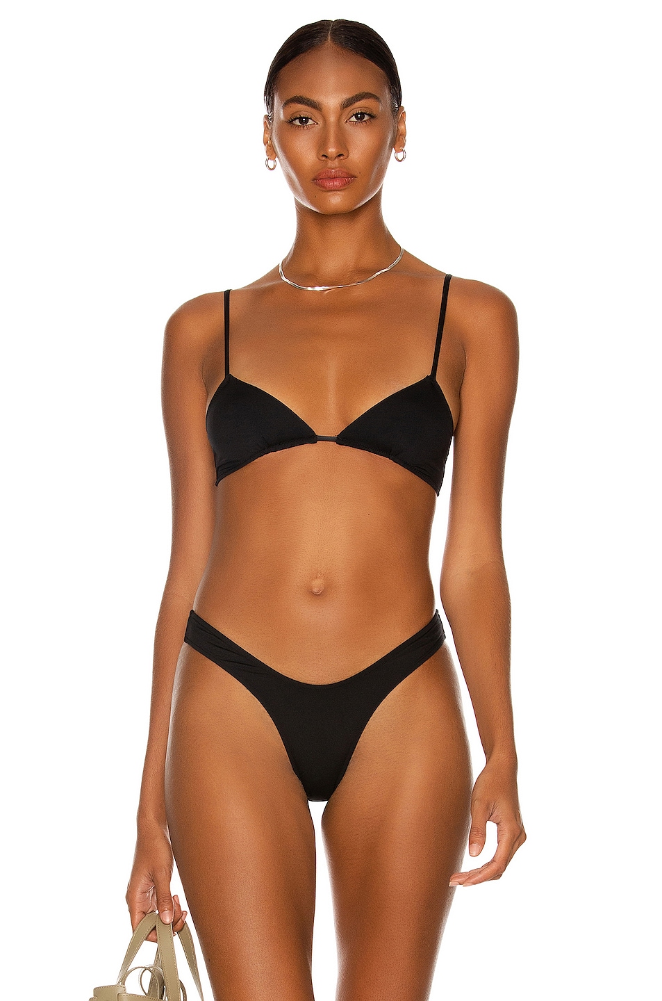 Image 1 of Monica Hansen Beachwear 90's Vibe Simple Demi Bra in Black