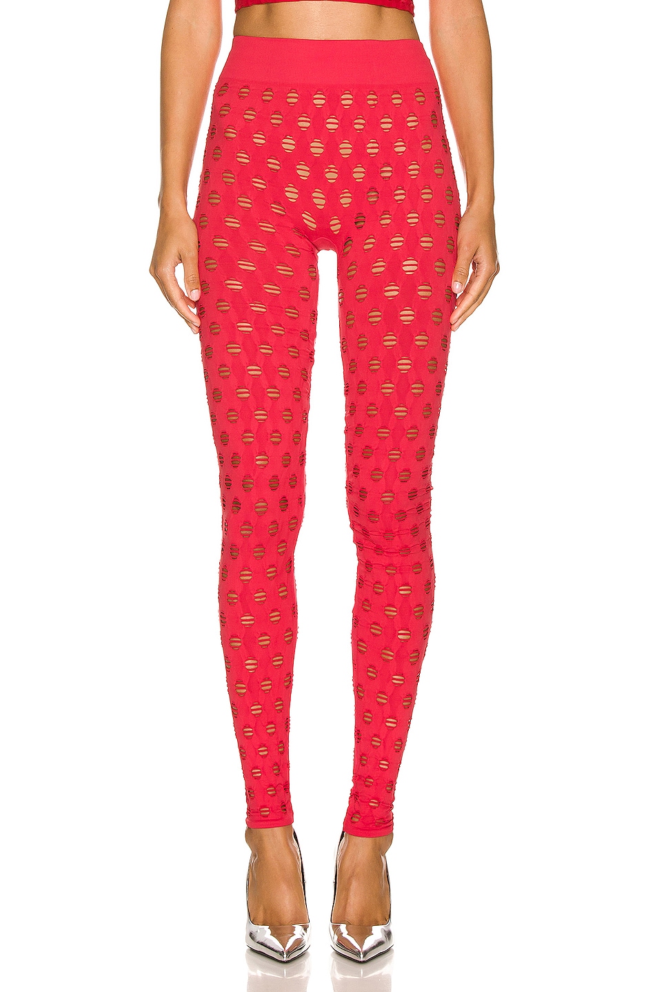Image 1 of Maisie Wilen Perforated Legging in Tomato