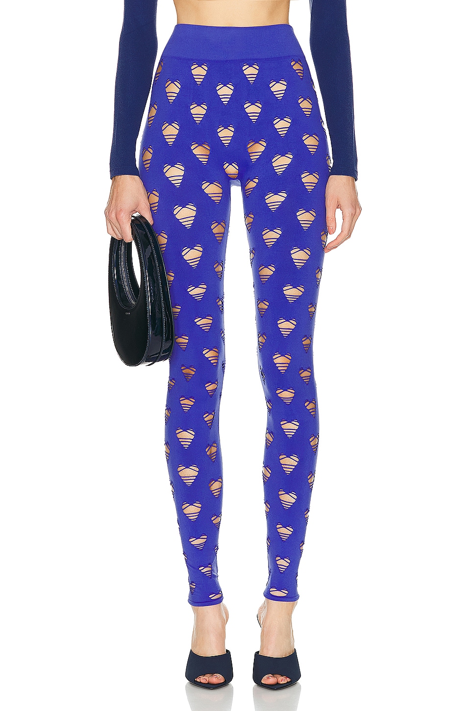 Image 1 of Maisie Wilen Perforated Heart Legging in Midnight