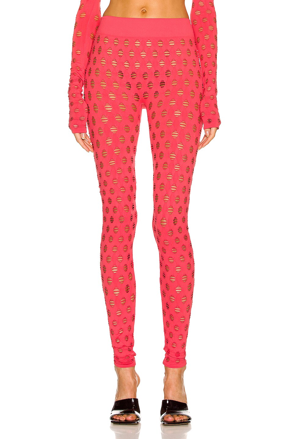 Image 1 of Maisie Wilen Perforated Legging in Coral