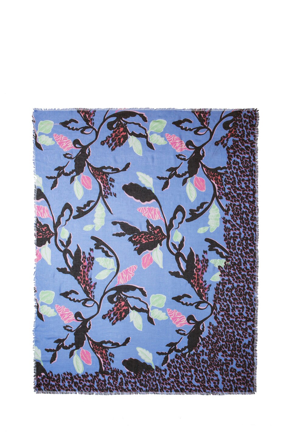 Image 1 of Matthew Williamson Abstract Nature Modal-Blend Scarf in Cornflower